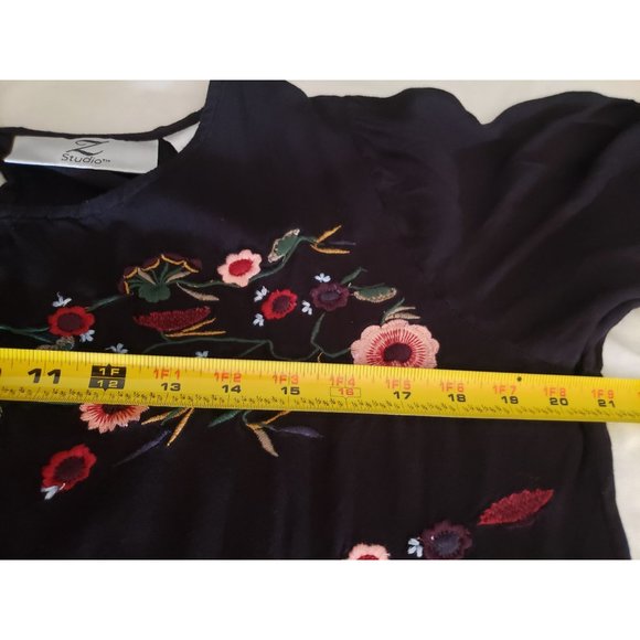 Z STUDIO DRESS BOHO SIZE XL EMBROIDERED BLACK - Picture 6 of 7